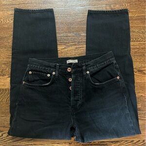 Loose Crop in Washed Black Women's Jeans